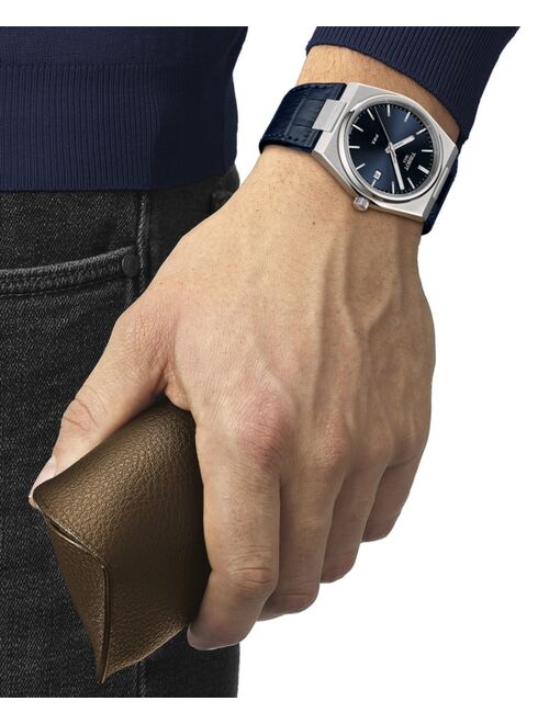 Tissot Men's PRX Blue Leather Strap Watch 40mm