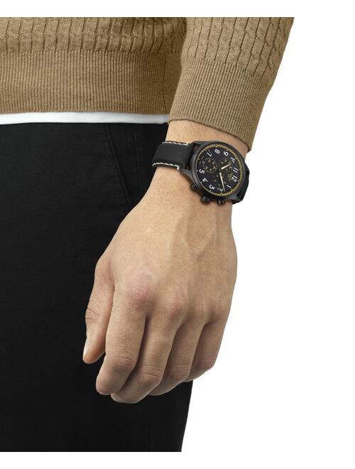 Tissot Men's Swiss Chronograph XL Vintage Black Leather Strap Watch 45mm