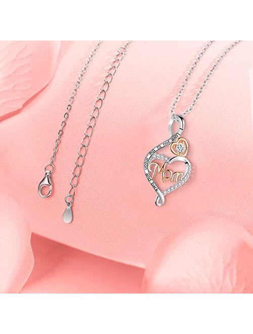 Bff&Unicorn Best Gifts for Women, S925 Sterling Silver Mom Necklace, Birthday Mothers Day Jewelry Gifts for Mom Grandma Wife from Daughter Son