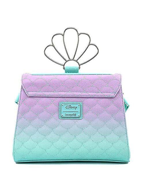 Loungefly Little Mermaid Ombre Scales Shell Handle Crossbody