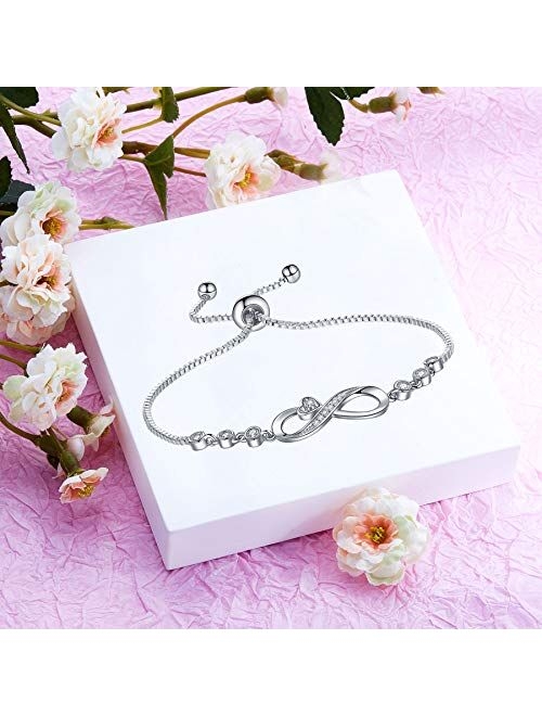 Desimtion Infinity Love Bracelets for Women Girls, Birthday Mothers Day Jewelry Gifts for Mom Wife from Daughter Son Husband