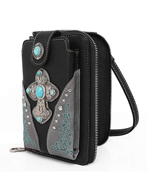 Montana West Small Crossbody Cell Phone Purses for Women Western Cell Phone Wallet Bags with Strap