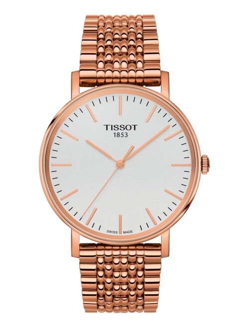 Tissot Unisex Swiss Everytime Rose Gold-Tone Stainless Steel Bracelet Watch 38mm