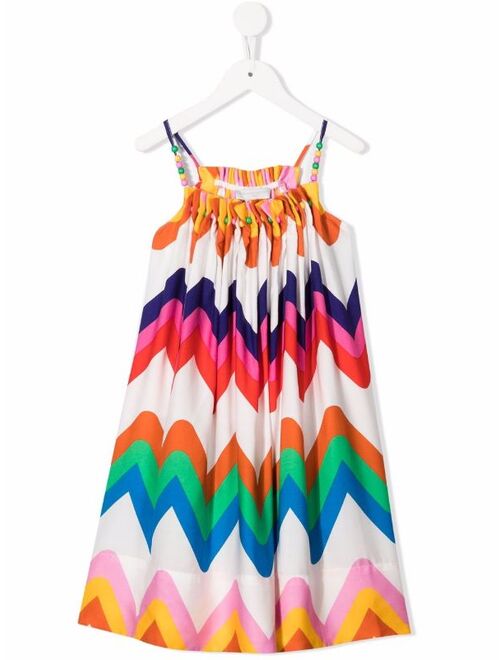 Stella McCartney Kids zigzag-print midi dress