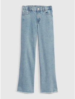 Kids High Rise Wide Leg Jeans with Washwell