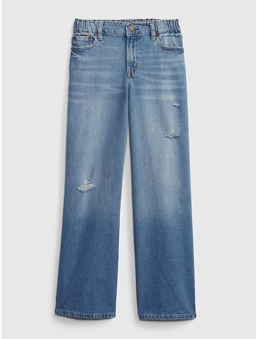 Gap Kids High Rise Wide Leg Jeans with Washwell