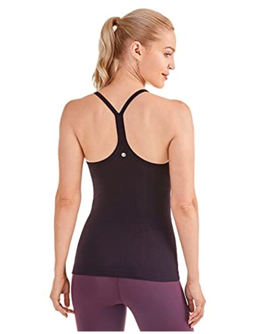 CRZ YOGA Butterluxe Womens Racerback Workout Tank Top with Built in Shelf  Bra - Padded High Neck Yoga Athletic Camisole in 2023