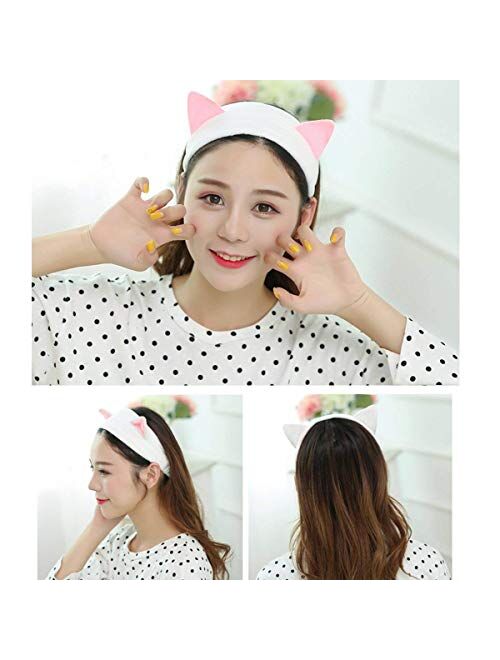 Buy Onwon 5 Pcs Cat Ear Headbands, Washing Face Shower Headbands