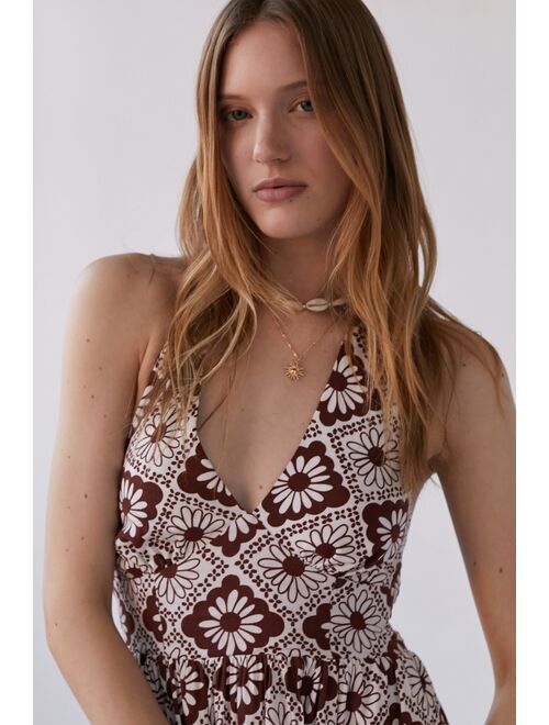 Urban Outfitters UO Lady Printed Halter Mini Dress