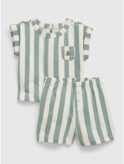 Baby Striped Cotton 2-Piece Outfit Set