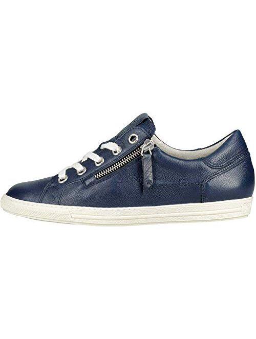 Paul Green 4940-04 Navy Leather Womens Zip/Lace Up Trainers