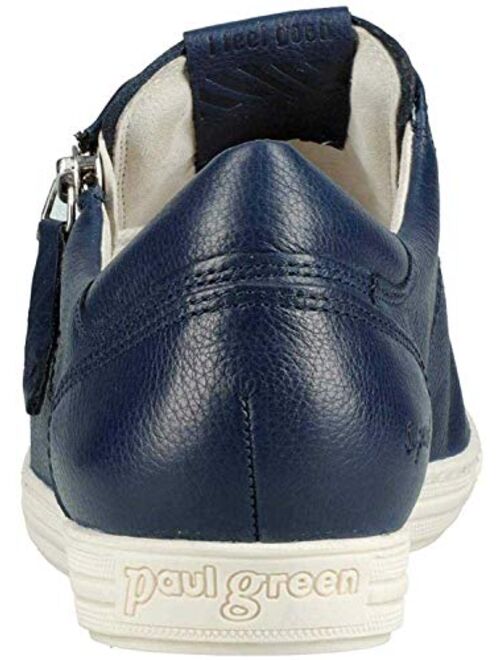 Paul Green 4940-04 Navy Leather Womens Zip/Lace Up Trainers