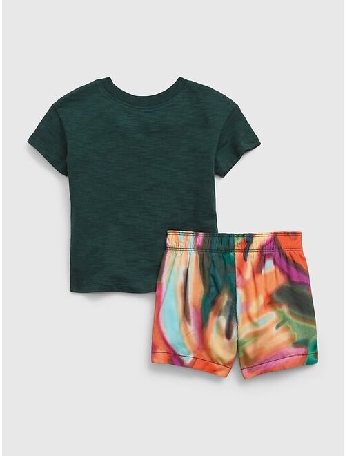 Gap Baby Pocket T-Shirt & Printed Shorts Outfit Set