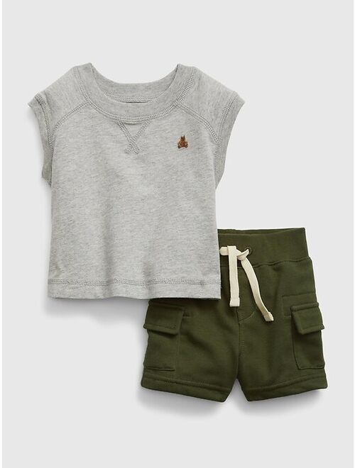 Gap Baby Sweatshirt & Cargo Shorts Outfit Set