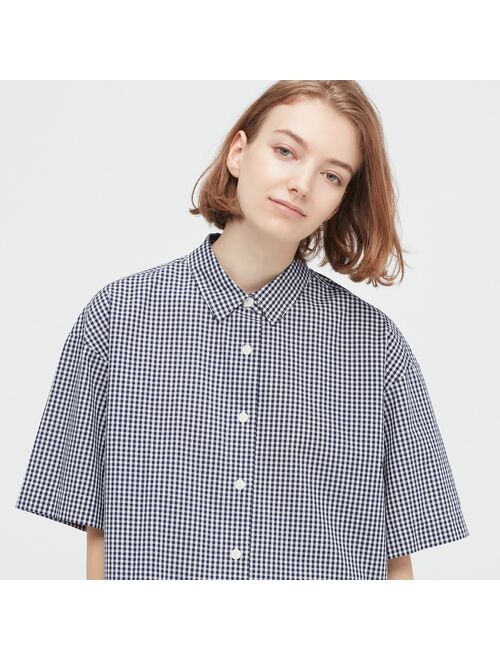 UNIQLO Cotton Checkered Half-Sleeve Shirt