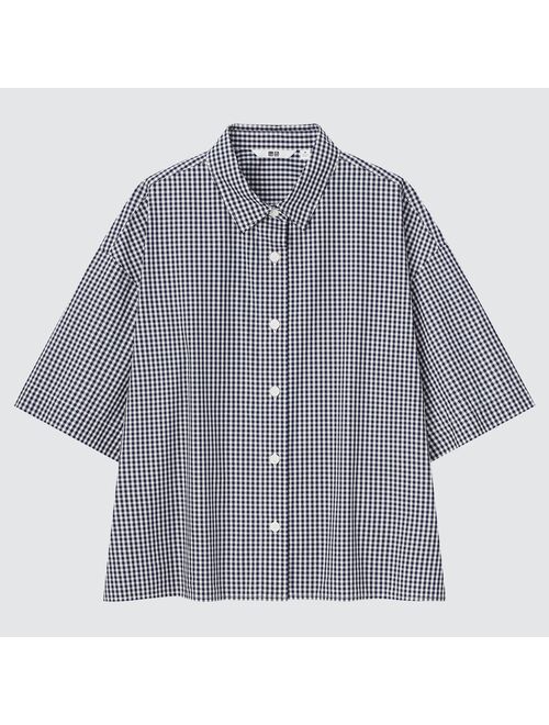 UNIQLO Cotton Checkered Half-Sleeve Shirt
