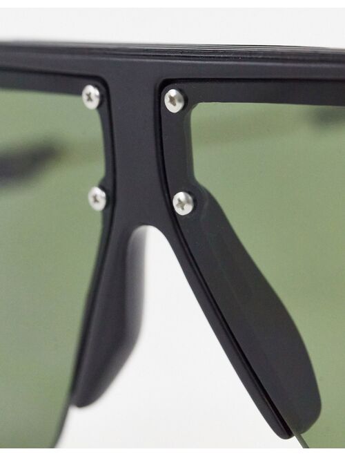 Topshop color block aviator sunglasses in black