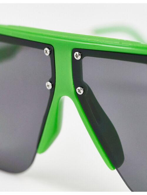 Topshop color block aviator sunglasses in green