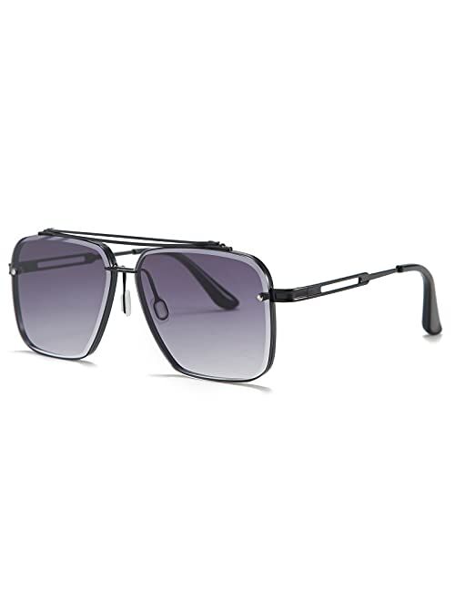 Yimosro Oversized Square Sunglasses For Women Men Trendy Aviator Sunglasses Retro Vintage Womens Sunglasses Shades