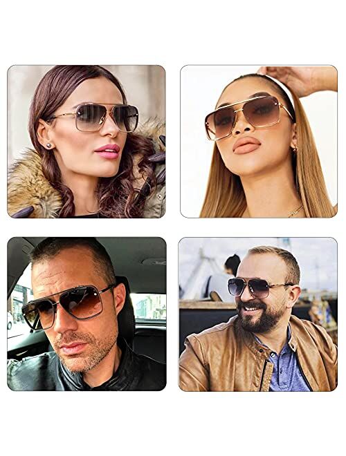 Yimosro Oversized Square Sunglasses For Women Men Trendy Aviator Sunglasses Retro Vintage Womens Sunglasses Shades