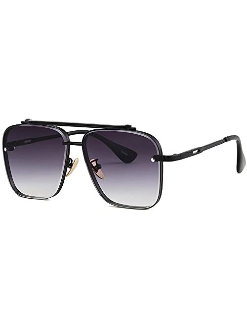 Gtand Fashion Trendy Square Aviator Gradient Sunglasses For Women Men Vintage Metal Sun Glasses