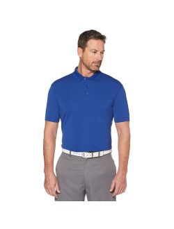 Men's Grand Slam Off Course Moisture Wicking Regular-Fit Textured Pocket Golf Polo T-shirt