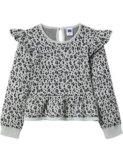 Snow Leopard Peplum Sweater (Toddler/Little Kids/Big Kids)