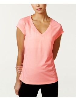 ID Ideology Women's Essentials Rapidry Heathered Moisture Wicking Performance T-Shirt, Created for Macy's
