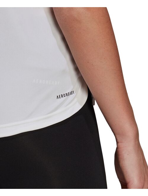 adidas Women's Designed 2 Move 3-Stripes Moisture Wicking T-Shirt