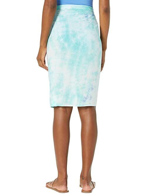 BECCA by Rebecca Virtue Free Bird Tie-Dye Textured Woven Sarong Cover-Up