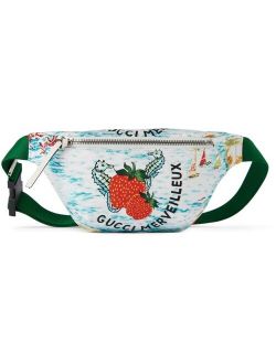 Kids Multicolor Strawberry Print Belt Bag
