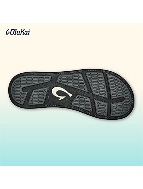 OluKai Tuahine Men's Beach Sandals, Quick-Dry Flip-Flop Slides, Water Resistant & Lightweight, Compression Molded Footbed & Ultra-Soft Comfort Fit