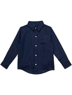 Linen Roll Sleeve Button-Up Shirt (Toddler/Little Kids/Big Kids)