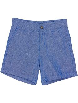 Linen Flat Front Shorts (Toddler/Little Kids/Big Kids)