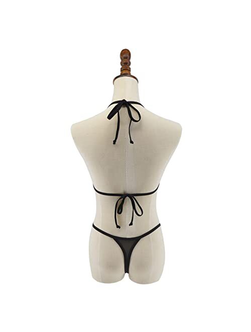 SHERRYLO Sheer Bikini Cameltoe See Through Bikinis Triangle Top Brazilian G String Thong Bottom