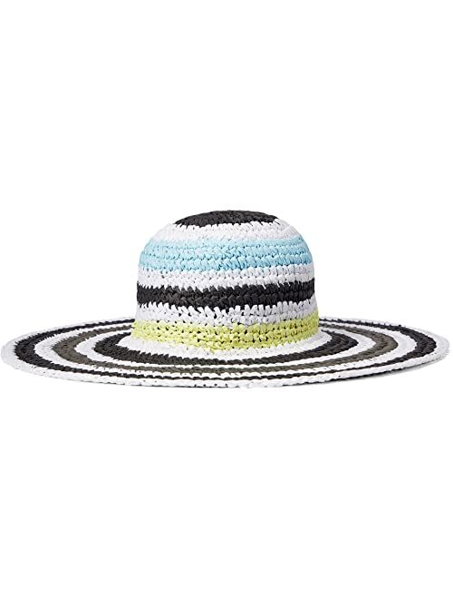 Badgley Mischka Striped Crochet Floppy Hat