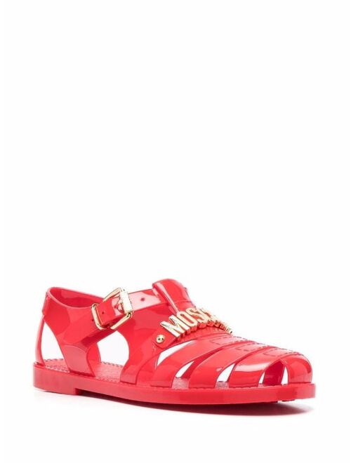 Moschino logo-plaque jelly sandals