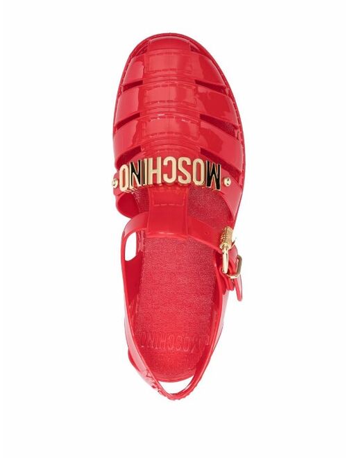 Moschino logo-plaque jelly sandals