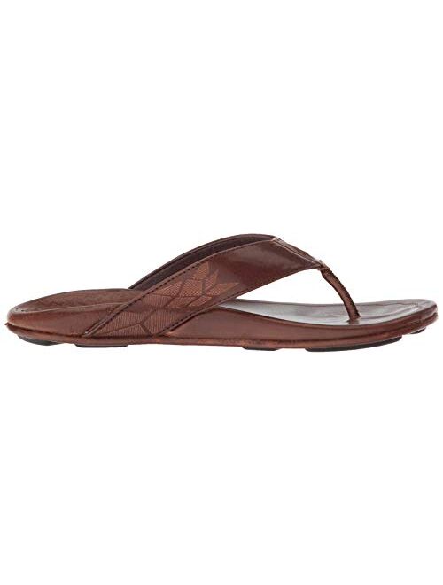 Olukai Men's Kulia in Dark Wood Flip-Flops Sandals