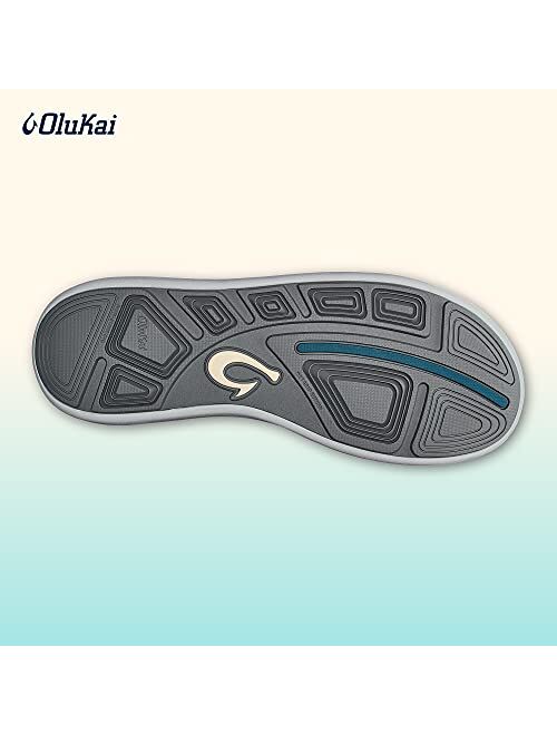 OLUKAI Moku Pae Men's Boat Shoes, No Tie Laces & Stretch Construction, Lightweight & Breathable Mesh, Comfort Fit & Wet Grip Rubber Soles