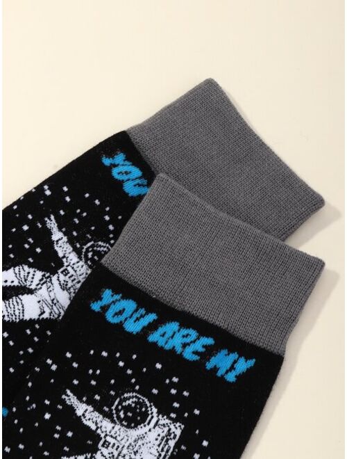 Shein Men Slogan Graphic Socks