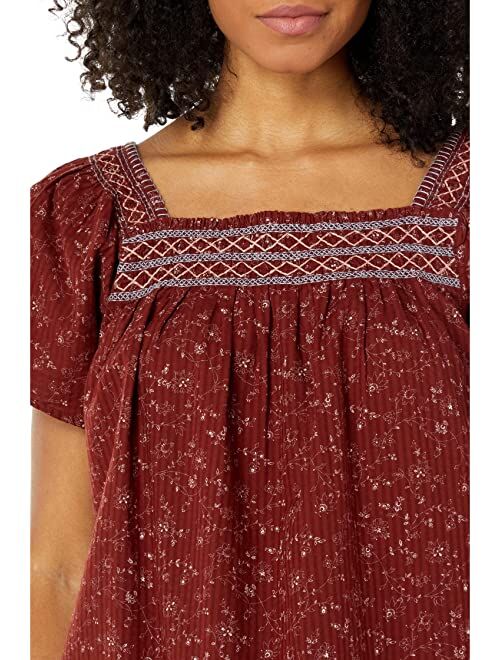Madewell Amy Embroidered Top in Dot Vine