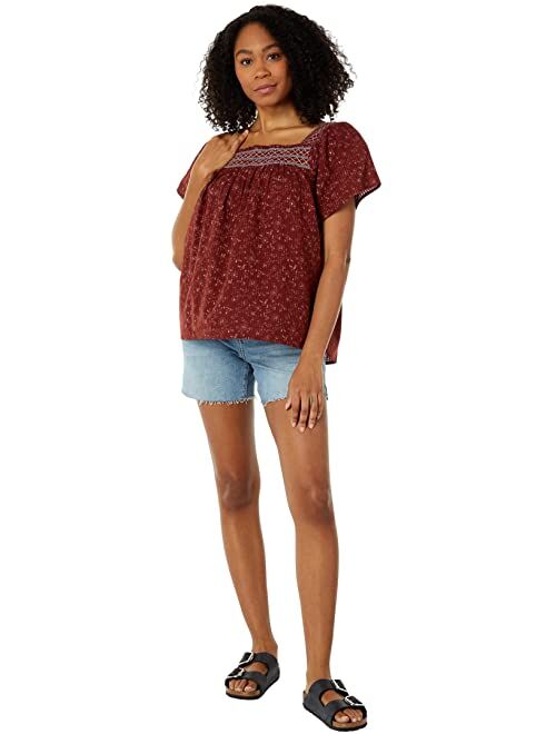 Madewell Amy Embroidered Top in Dot Vine