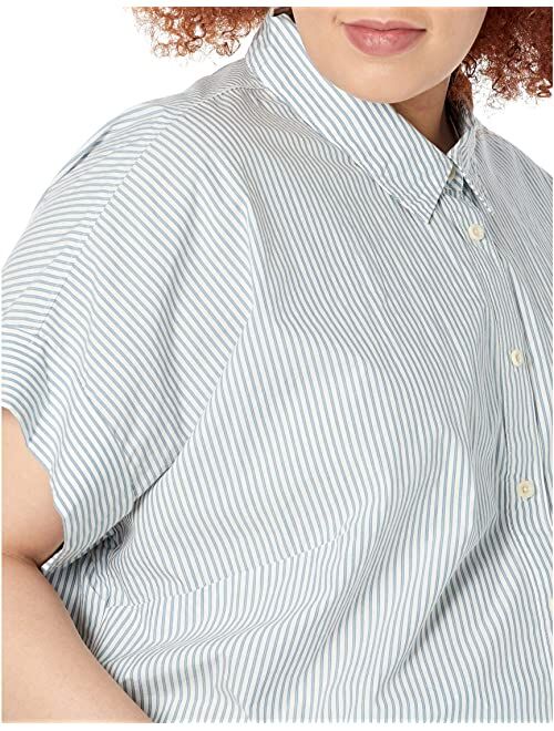 Madewell Plus Size Shirred Back Botton Front Shirt