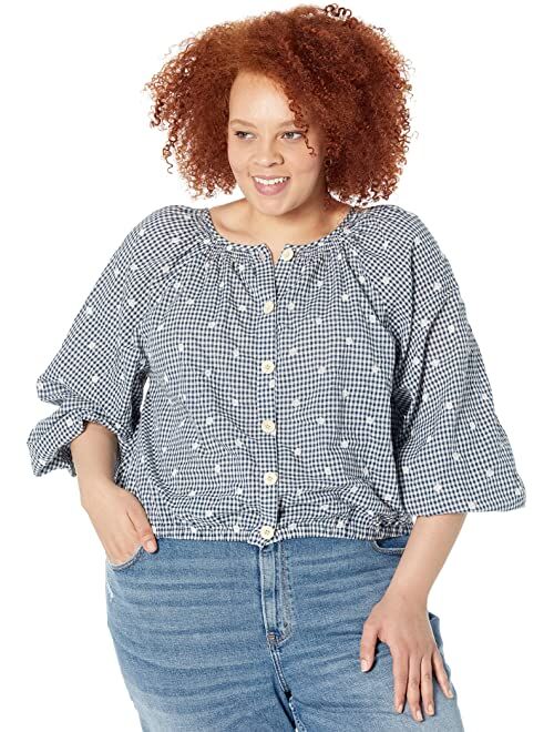 Madewell Plus Size Yumi Top in Cotton Crinkle