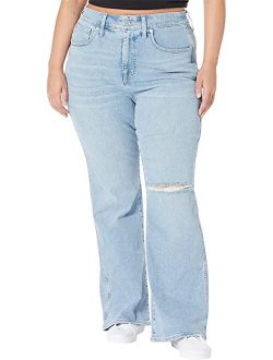 Plus Size Leigh Retro Flare Jeans in Light Wash Hemp