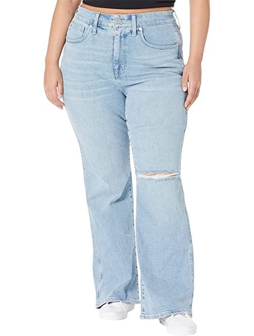 Madewell Plus Size Leigh Retro Flare Jeans in Light Wash Hemp