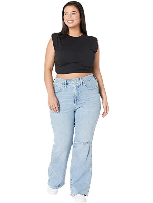 Madewell Plus Size Leigh Retro Flare Jeans in Light Wash Hemp