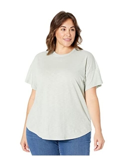 Plus Size Whisper Cotton Rib Crew Neck Tee