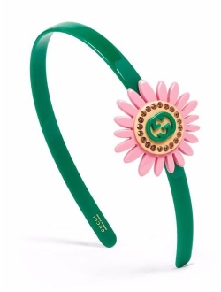 Kids floral-applique plexiglass hairband
